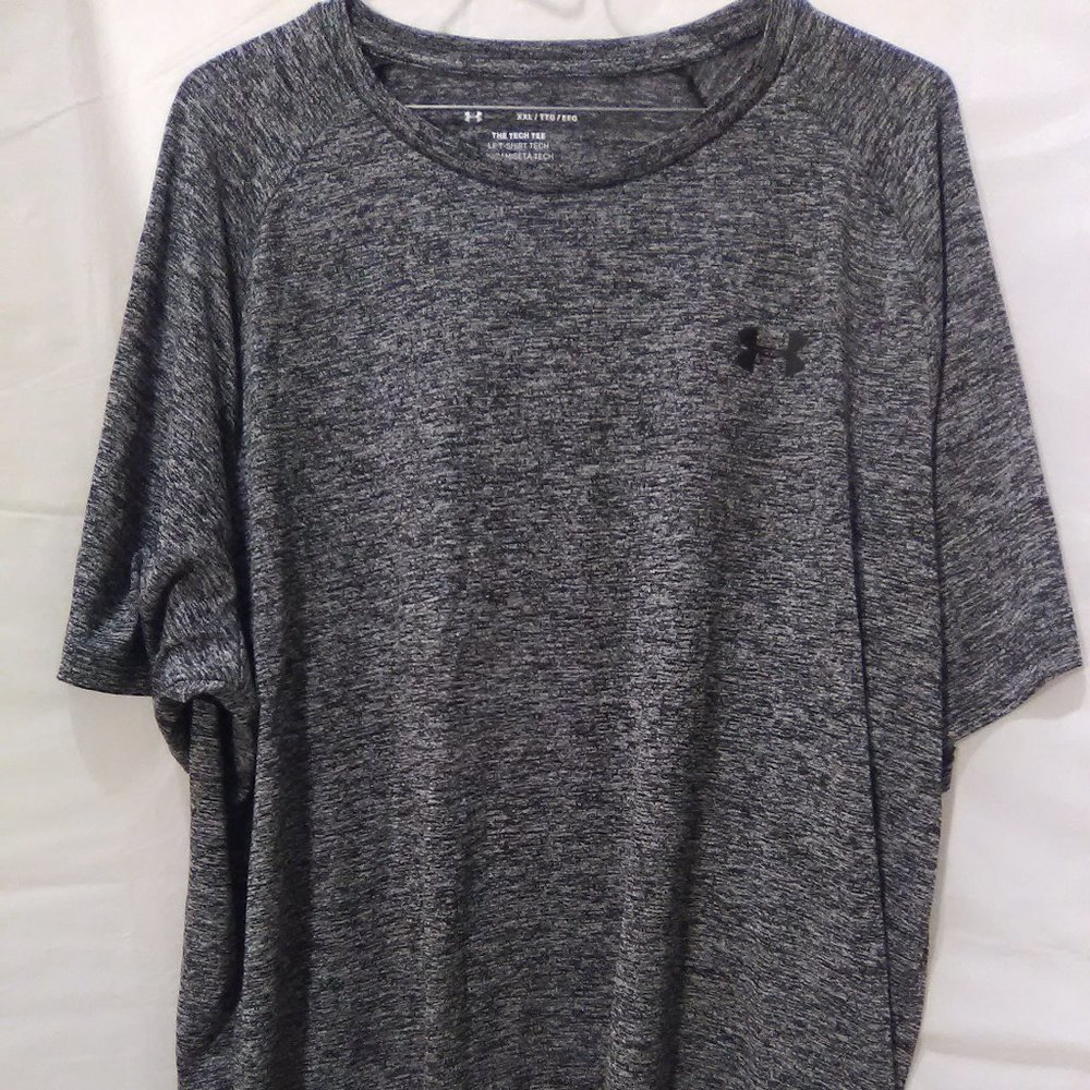 Under Armour Men's Short Sleeve Shirt Athletic Tech Tee Color Gray/Black…